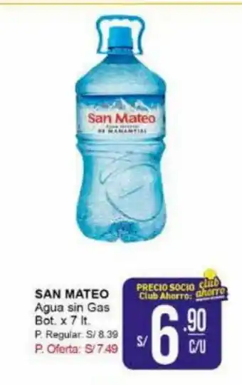 Mayorsa SAN MATEO Agua sin Gas Bot. x 7 lt oferta