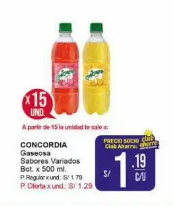 Mayorsa CONCORDIA Gaseosa Sabores Variados Bot. x 500ml oferta