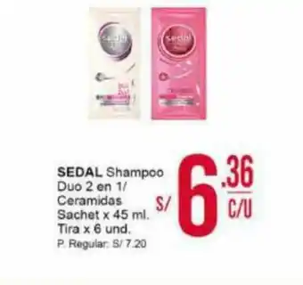 Mayorsa SEDAL Shampoo Duo 2 en 1 / Ceramidas Sachet x 45 ml Tira x 6 und oferta
