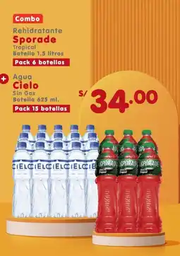Vega Sporade Tropical + Agua Cielo Sin Gas oferta