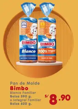 Vega Bimbo pan de molde blanco familiar o integral familiar oferta