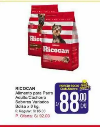 Mayorsa Ricocan Alimento para Perro Adulto / Cachorro Sabores Variados Bolsa x 8kg oferta