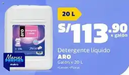 Makro Aro detergente liquido oferta