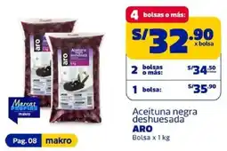 Makro Aro aceituna negra deshuesada oferta