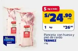 Makro Ternez panceta con hueso y piel de cerdo oferta