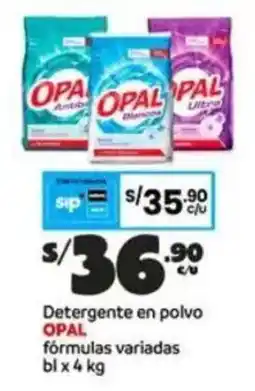 Plaza Vea Opal detergente en polvo fórmulas variadas oferta