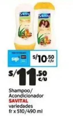 Plaza Vea Savital shampoo acondicionador variedades oferta