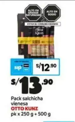 Plaza Vea Otto Kunz pack salchicha vienesa oferta