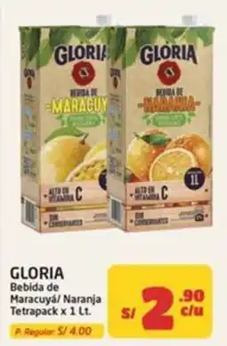 MaxiAhorro Gloria bebida de maracuyá naranja oferta