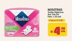 MaxiAhorro Nosotras toallas higienicas alas tela gel oferta