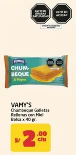 MaxiAhorro Vamy's chumbeque galletas rellenas con miel oferta