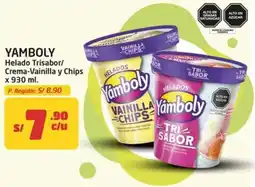 MaxiAhorro Yamboly helado trisabor crema vainilla y chips oferta