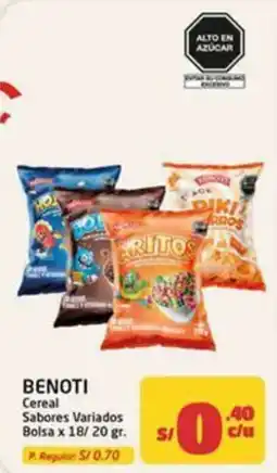 MaxiAhorro Benoti cereal sabores variados oferta