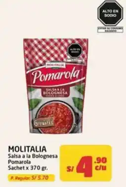 MaxiAhorro Molitalia salsa a la bolognesa pomarola oferta