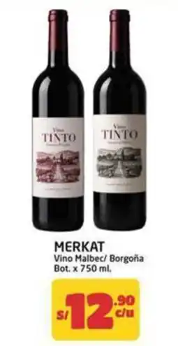 MaxiAhorro Merkat Vino Malbec/ Borgoña oferta