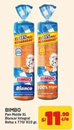 MaxiAhorro Bimbo pan molde xl blanco integral oferta