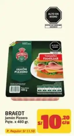 MaxiAhorro Braedt jamón pizzero oferta