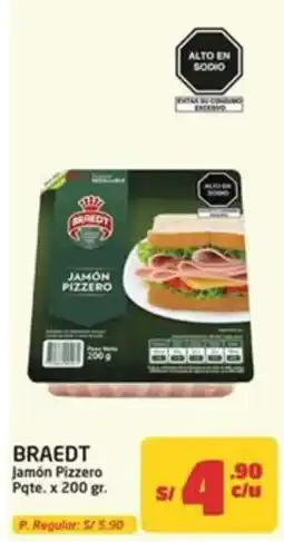 MaxiAhorro Braedt jamón pizzero oferta