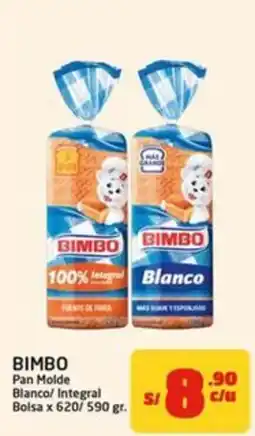 MaxiAhorro Bimbo pan molde blanco integral oferta