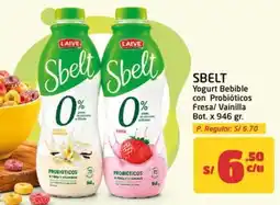 MaxiAhorro Laive sbelt yogurt bebible con probioticos fresa vainilla oferta