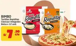 MaxiAhorro Bimbo tortillas rapiditas clasicas integrales oferta