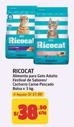 MaxiAhorro Ricocat Alimento para Gato Adulto Festival de Sabores Cachorro Carne-Pescado oferta