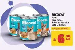 MaxiAhorro Ricocat paté para gatos sabores variados oferta