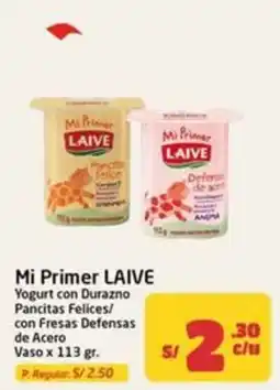 MaxiAhorro Mi Primer LAIVE Yogurt con Durazno Pancitas Felices/ con Fresas Defensas de Acero oferta