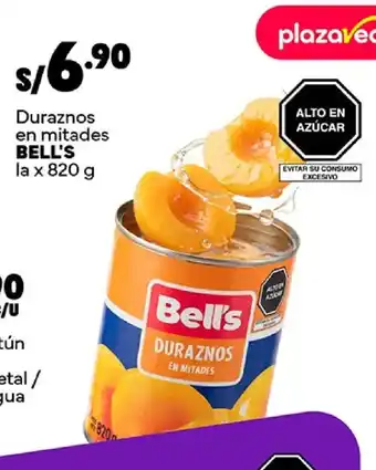 Bell's duraznos en mitades