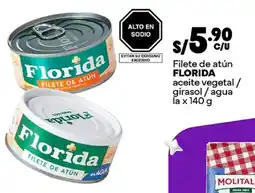 Plaza Vea Florida filete de atún aceite vegetal girasol agua oferta