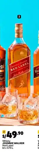 Plaza Vea Whisky johnnie walker red label oferta