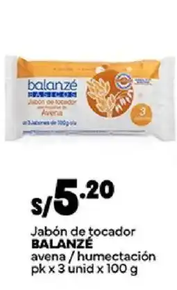 Plaza Vea Balanzé jabón de tocador avena / humectación oferta