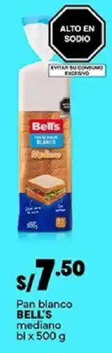 Plaza Vea Bell's pan blanco mediano oferta
