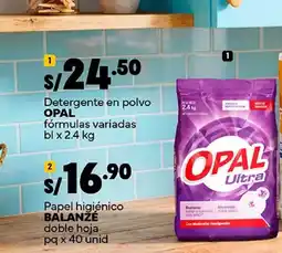 Plaza Vea Opal detergente en polvo fórmulas variadas oferta