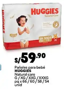 Plaza Vea Huggies pañales para bebé natural care oferta