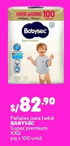 Plaza Vea Babysec pañales para bebé super premium xxg oferta