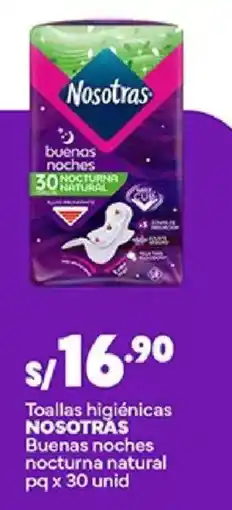 Plaza Vea Nosotras toallas higienicas buenas noches nocturna natural oferta