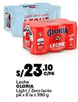 Plaza Vea Gloria leche light / zero lacto oferta