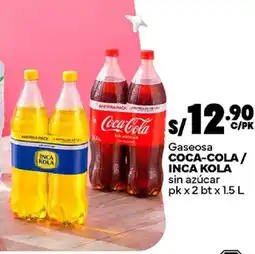 Plaza Vea Coca-Cola / Inca Kola sin azúcar oferta