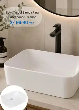Cassinelli Bowl Trebol Samoa Para Sobreponer - Blanco oferta