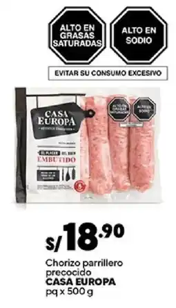 Plaza Vea Casa Europa chorizo parrillero precocido oferta