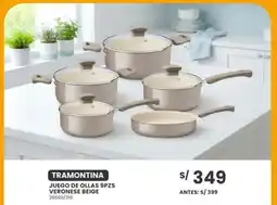 Tiendas EFE Tramontina juego de ollas 9pz veronese beige oferta