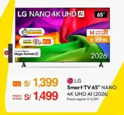Metro LG Smart TV 65" NANO 4K UHD AI (2026) oferta
