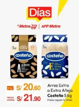 Metro costeño arroz extra o extra añejo 5 kg oferta