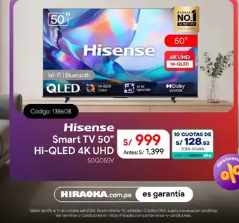Hisense Smart TV 50" Hi-QLED 4K UHD