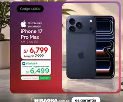Hiraoka Apple iPhone 17 Pro Max 6.9 oferta