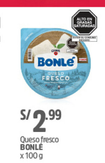 Plaza Vea Queso fresco BONLE x 100g oferta