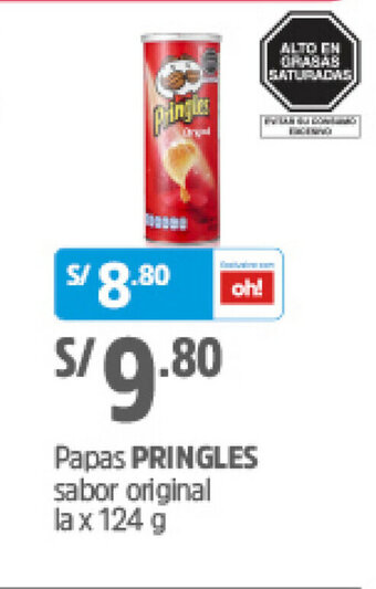 Plaza Vea Papas PRINGLES sabor original la x 124g oferta