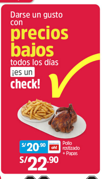 Plaza Vea Pollo rostizado + Papas oferta
