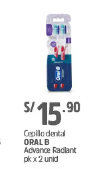 Plaza Vea Cepillo dental ORAL B Advance Radiant pk x 2 unid oferta